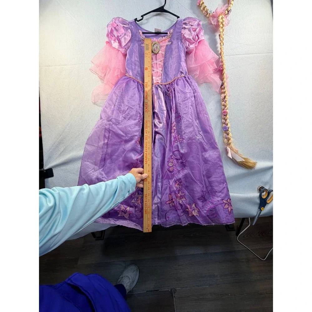 Disney Store Rapunzel Tangled Costume Dress Braided Headband 9/10 Purple Kids